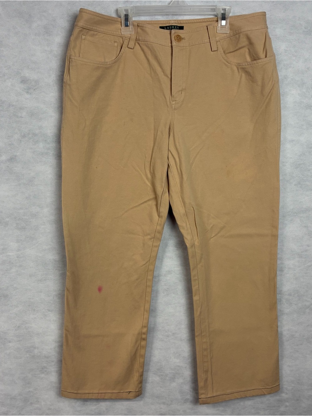 Vintage Lauren Ralph Lauren Khaki Pants Chinos Women’s Size 12 90s Y2K Stained